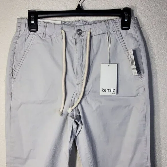 Kensie Womens Size 0/25 Girlfriend Style Joggers Light Gray Casual Pants - Picture 8 of 13